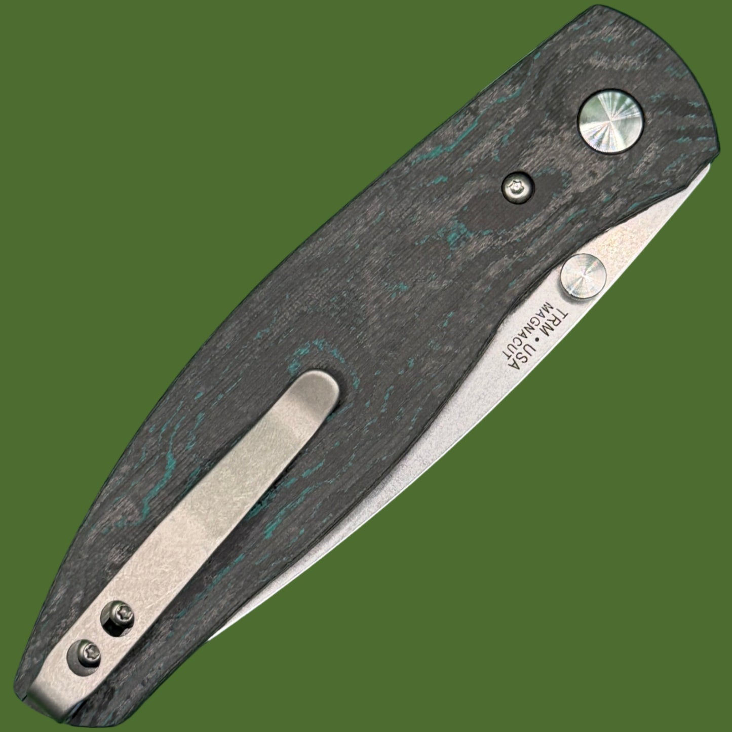 TRM x Springfield EDC Exclusive Atom 3D Brittany Blue CamoCarbon Magnacut