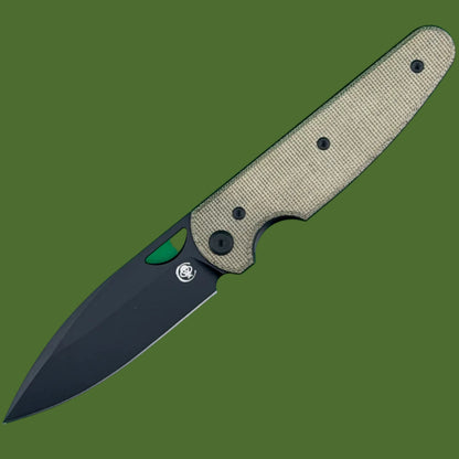Chaves Blue Label Phase 229 Liner Lock Green Micarta (Black PVD)