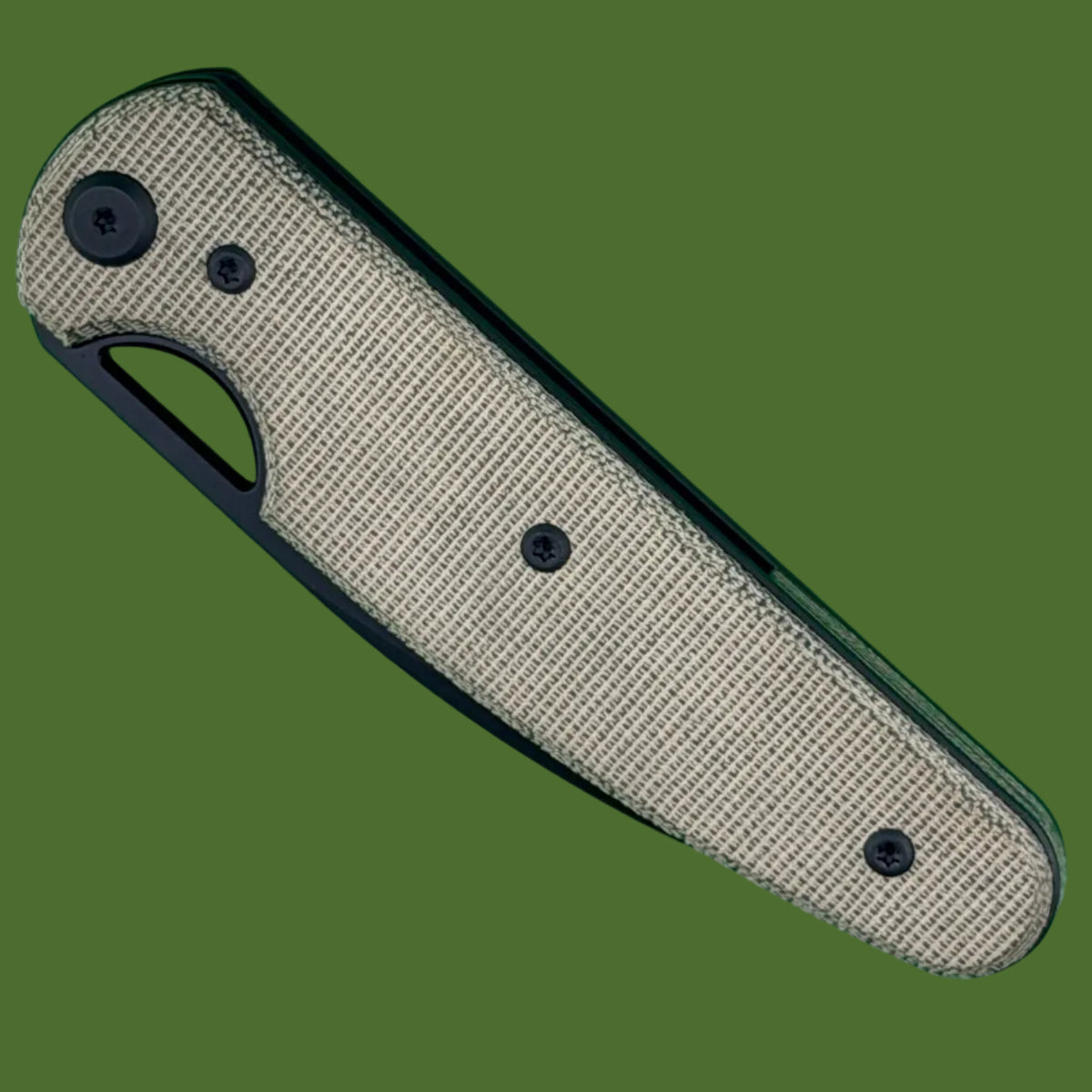 Chaves Blue Label Phase 229 Liner Lock Green Micarta (Black PVD)