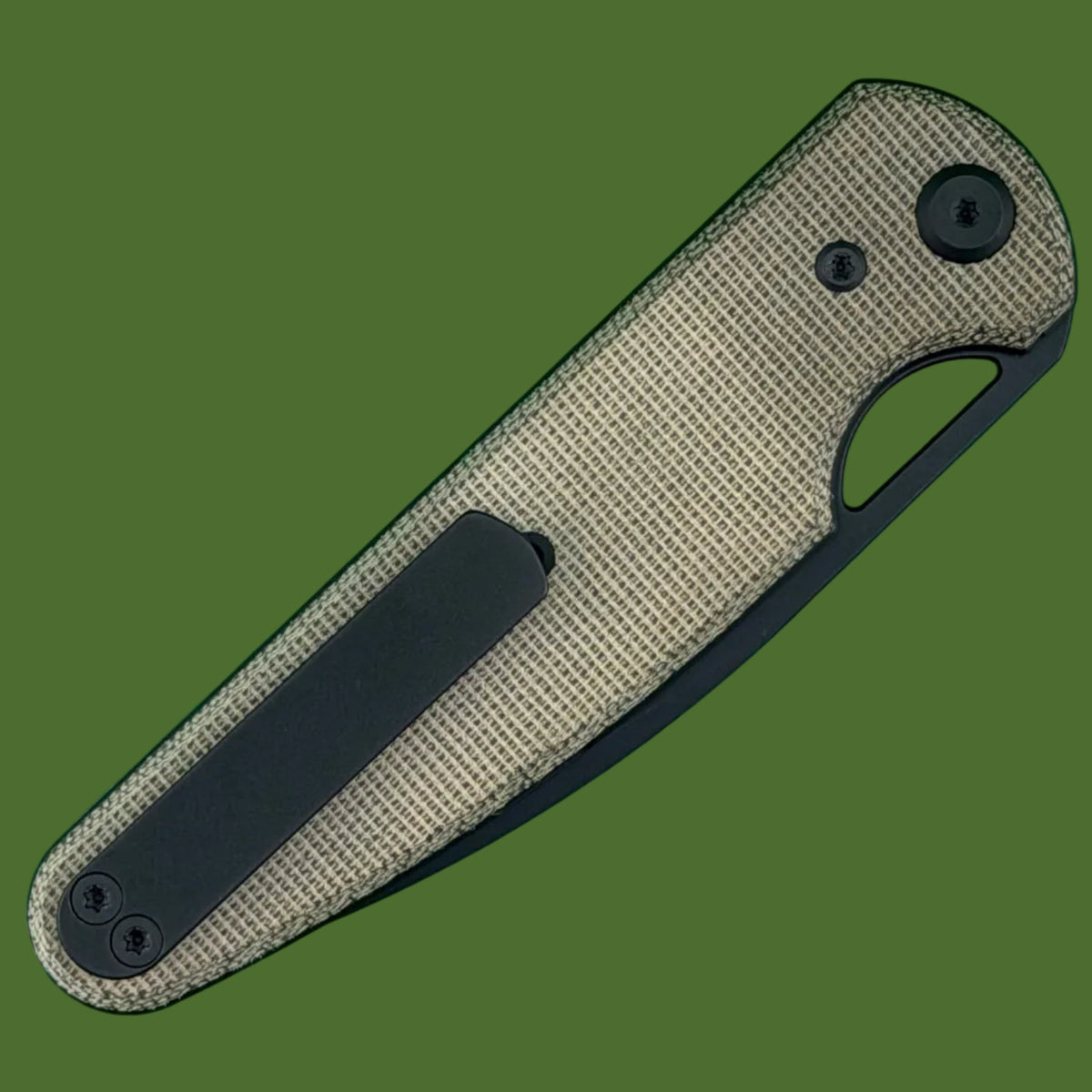 Chaves Blue Label Phase 229 Liner Lock Green Micarta (Black PVD)