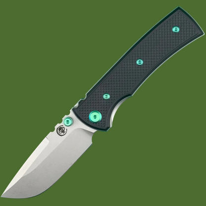 Chaves Redencion Street Liner Lock Black Knurled Handles Green  Hardware (Stonewash Drop Point)