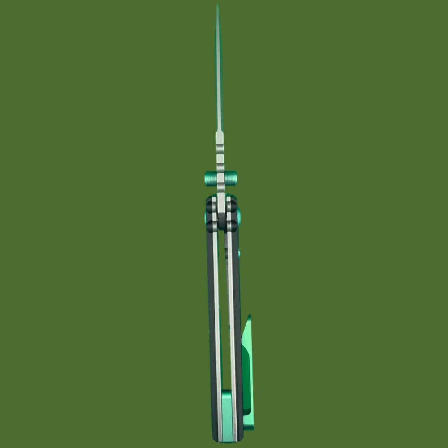 Chaves Redencion Street Liner Lock Black Knurled Handles Green  Hardware (Stonewash Drop Point)