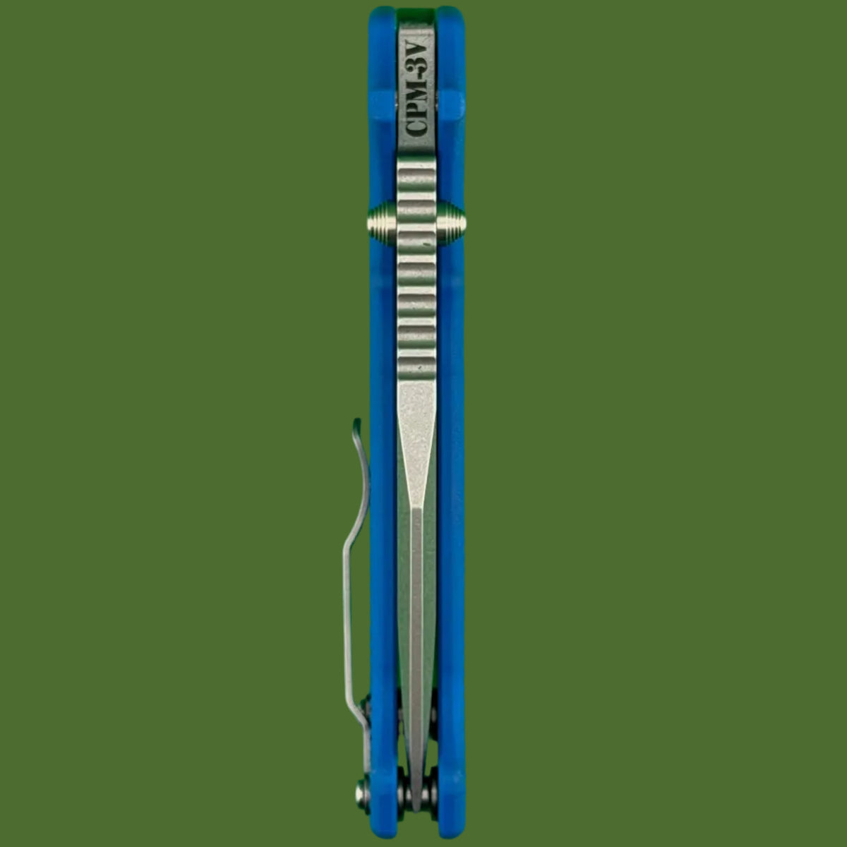 Demko AD20 XXX Clip Point Stud Only 3V Blue G-10