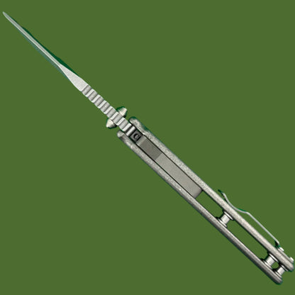 Demko AD20 XXX Clip Point Stud Only 3V Smooth Titanium