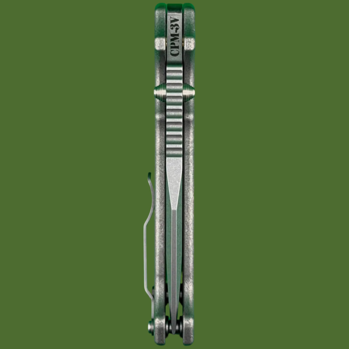 Demko AD20 XXX Clip Point Stud Only 3V Smooth Titanium