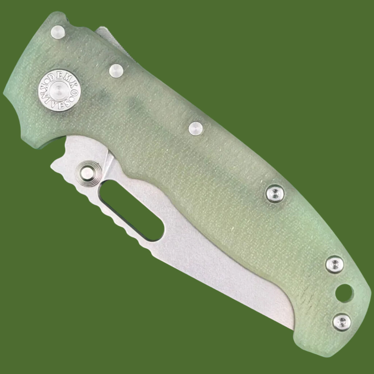 Demko AD20I Slim Clip Point Textured Natural G-10