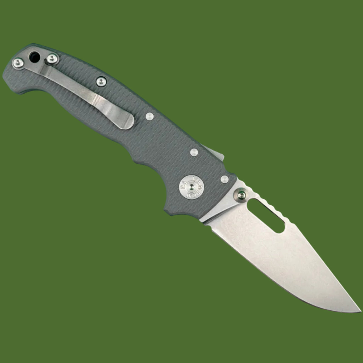 Demko AD20I Slim Clip Point Textured Grey G-10