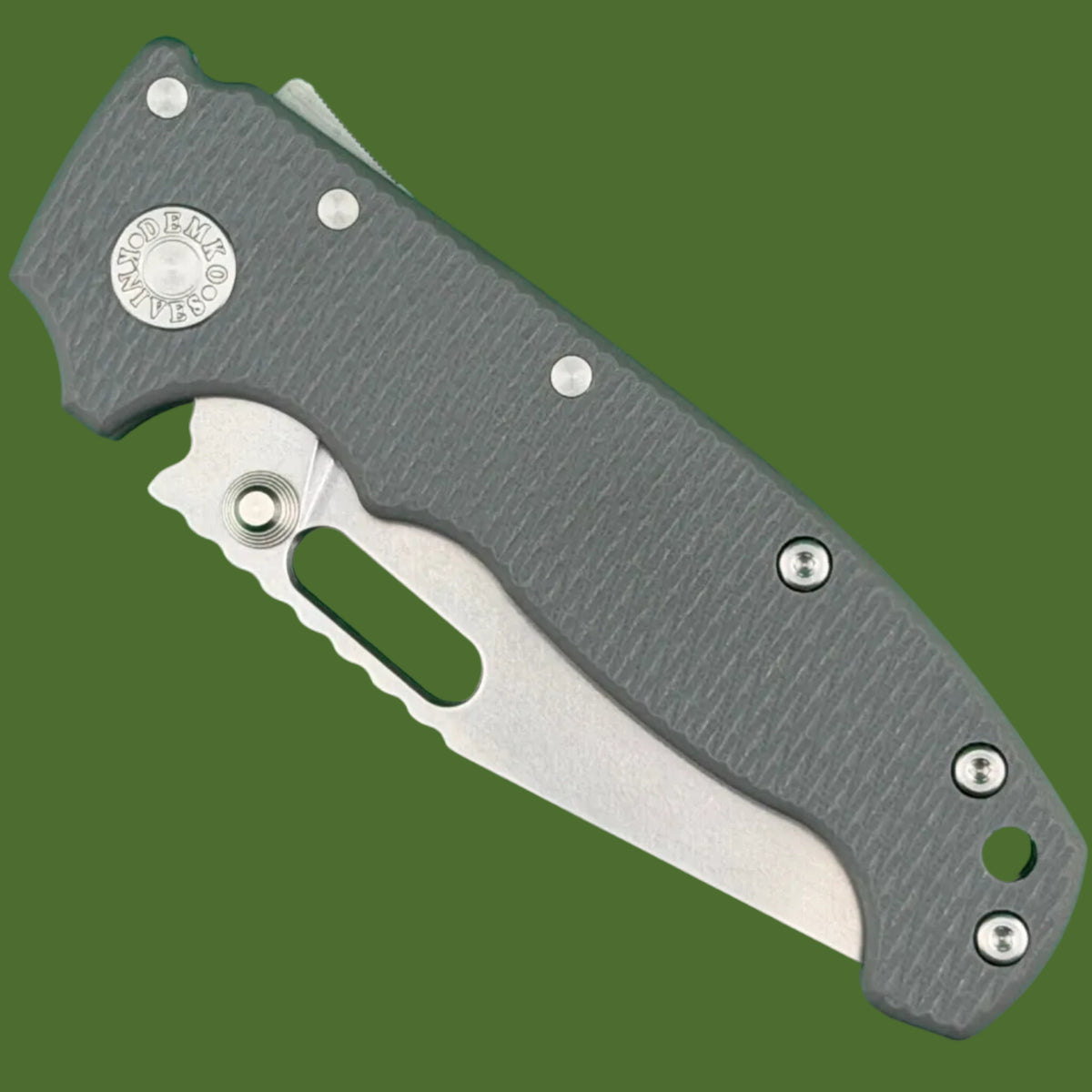 Demko AD20I Slim Clip Point Textured Grey G-10