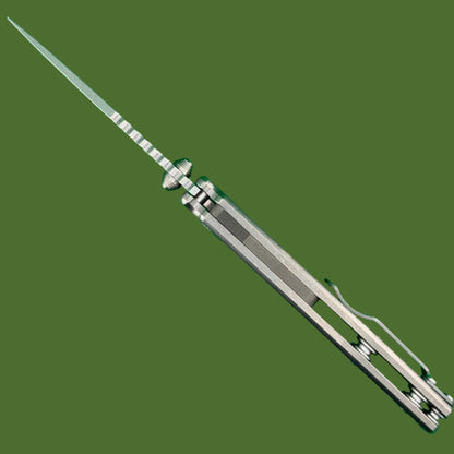 Demko AD20I Slim Clip Point Textured Titanium