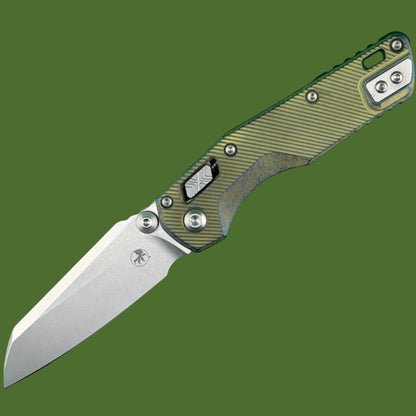 Microtech MSI Mini Marfione Select Galactic Gold Fluted Titanium W/ Blue Accents
