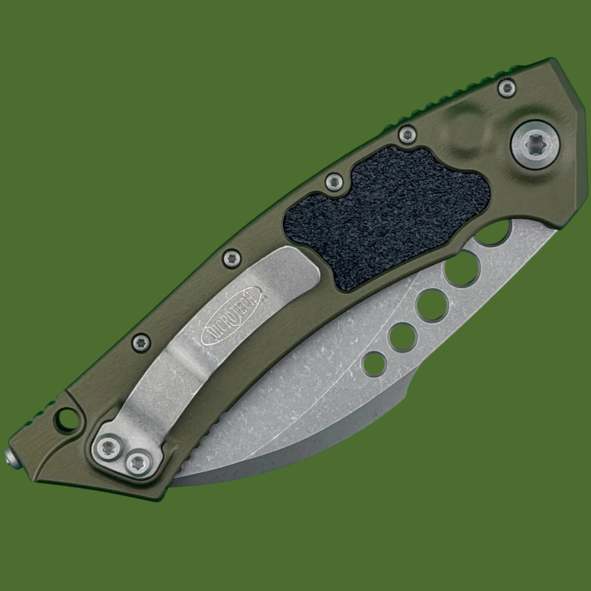Microtech Hawk Auto OD Green Apocalyptic Standard 166-10APOD