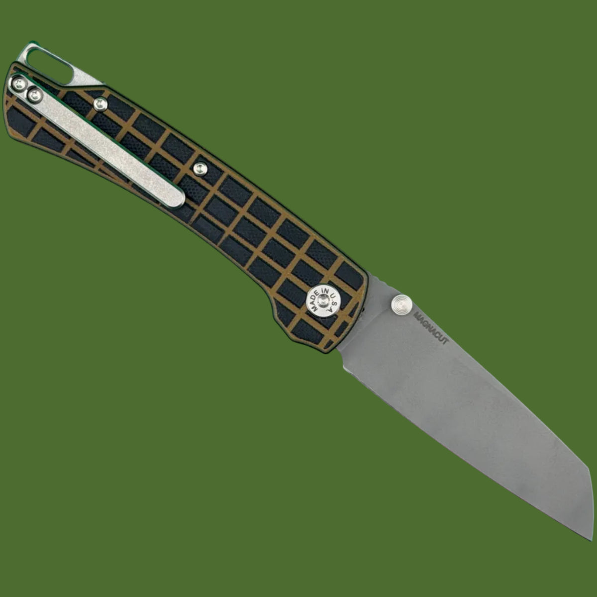 ABW Model 3 Button Lock Coyote/Black Frag G-10