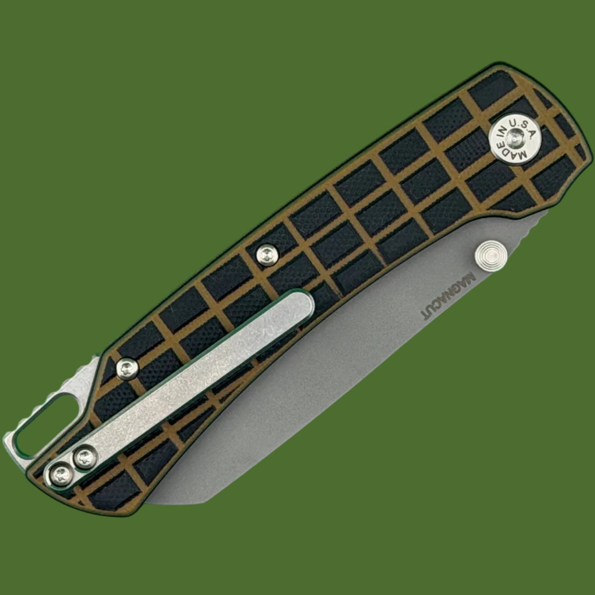 ABW Model 3 Button Lock Coyote/Black Frag G-10