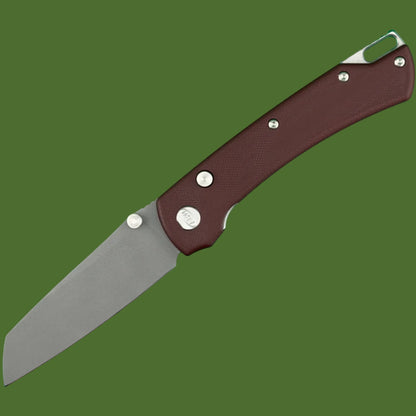 ABW Model 3 Button Lock Dark Red Smooth G-10