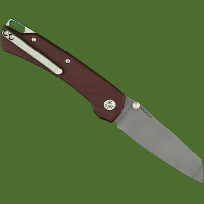 ABW Model 3 Button Lock Dark Red Smooth G-10