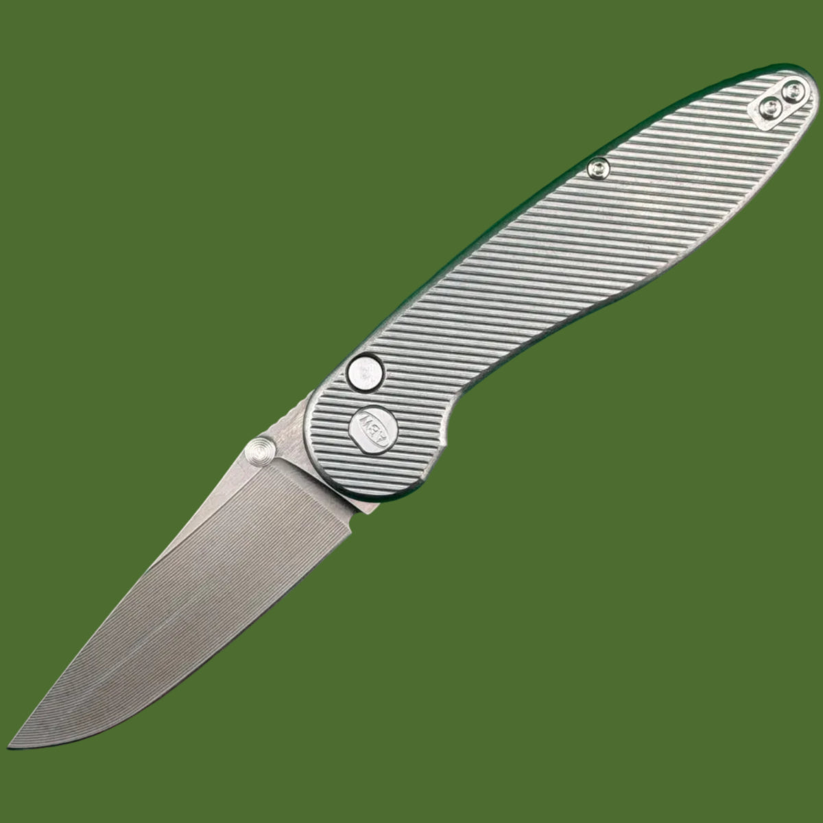 ABW Model 1 Button Lock Non-Flipper Titanium (Diagonal Milling)