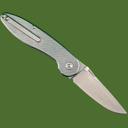 ABW Model 1 Button Lock Non-Flipper Titanium (Diagonal Milling)