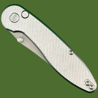 ABW Model 1 Button Lock Non-Flipper Titanium (Diagonal Milling)
