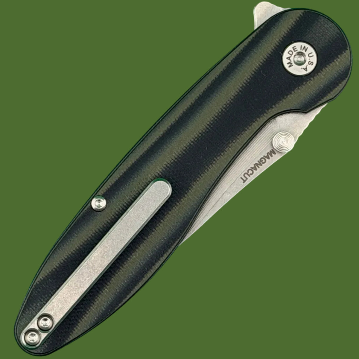 ABW Model 1 V7 Flipper+Thumb Stud Green/Black G-10