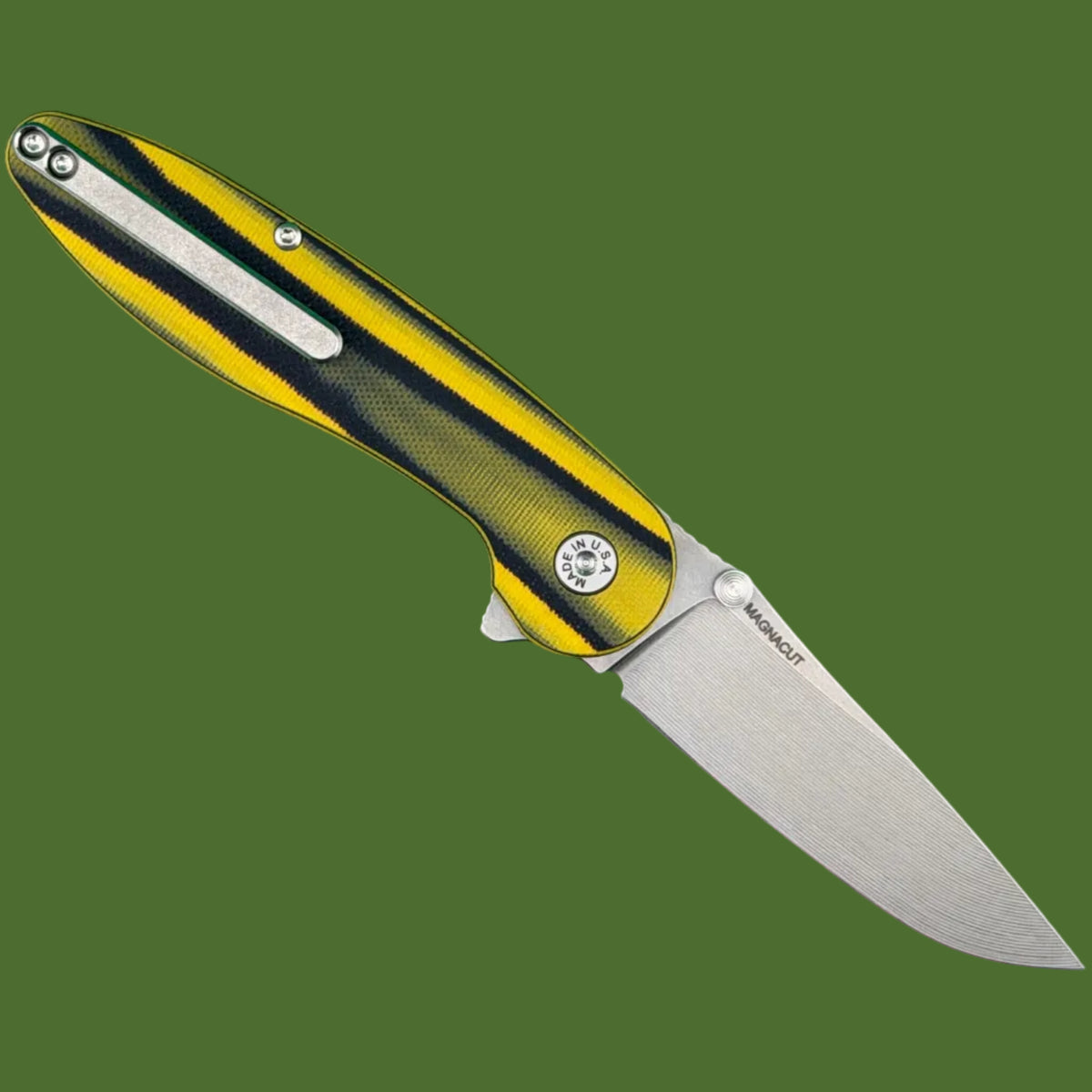 ABW Model 1 V7 Flipper+Thumb Stud Yellow/Black G-10