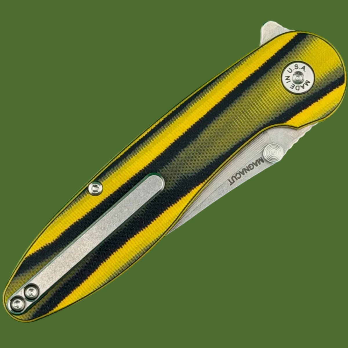ABW Model 1 V7 Flipper+Thumb Stud Yellow/Black G-10