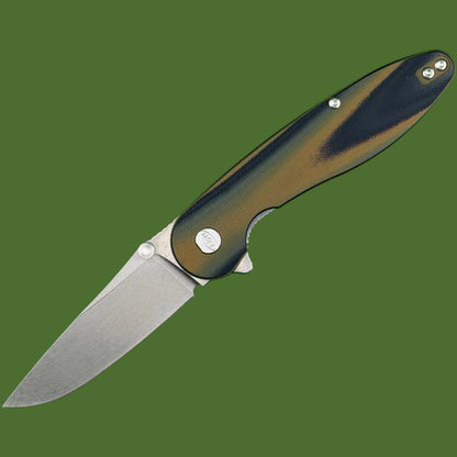 ABW Model 1 V7 Flipper+Thumb Stud Brown/Green/Black G-10