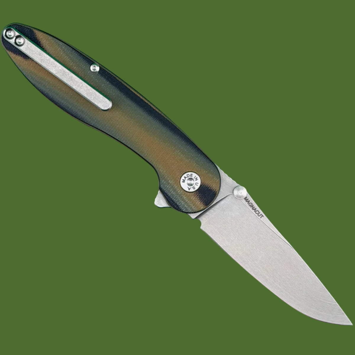 ABW Model 1 V7 Flipper+Thumb Stud Brown/Green/Black G-10
