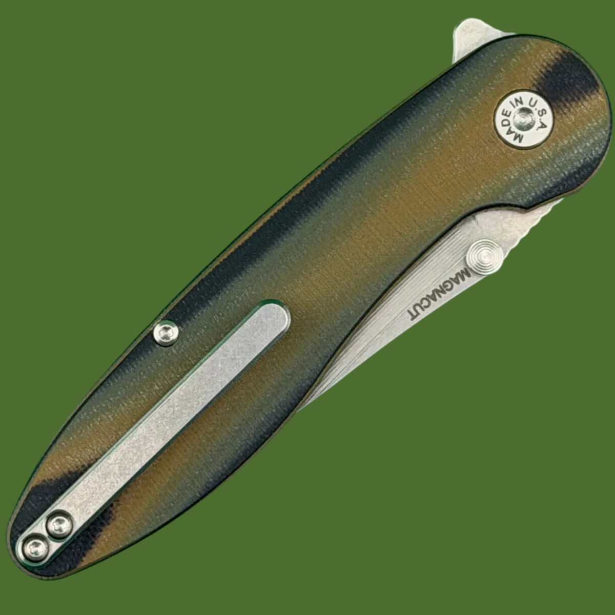 ABW Model 1 V7 Flipper+Thumb Stud Brown/Green/Black G-10