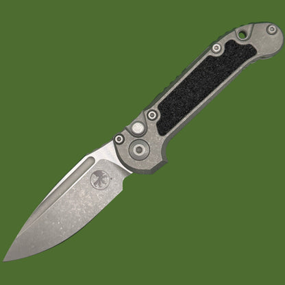 Microtech LUDT Clip Point Marfione Select Apocalyptic Finish Titanium w/ Textured Inlay