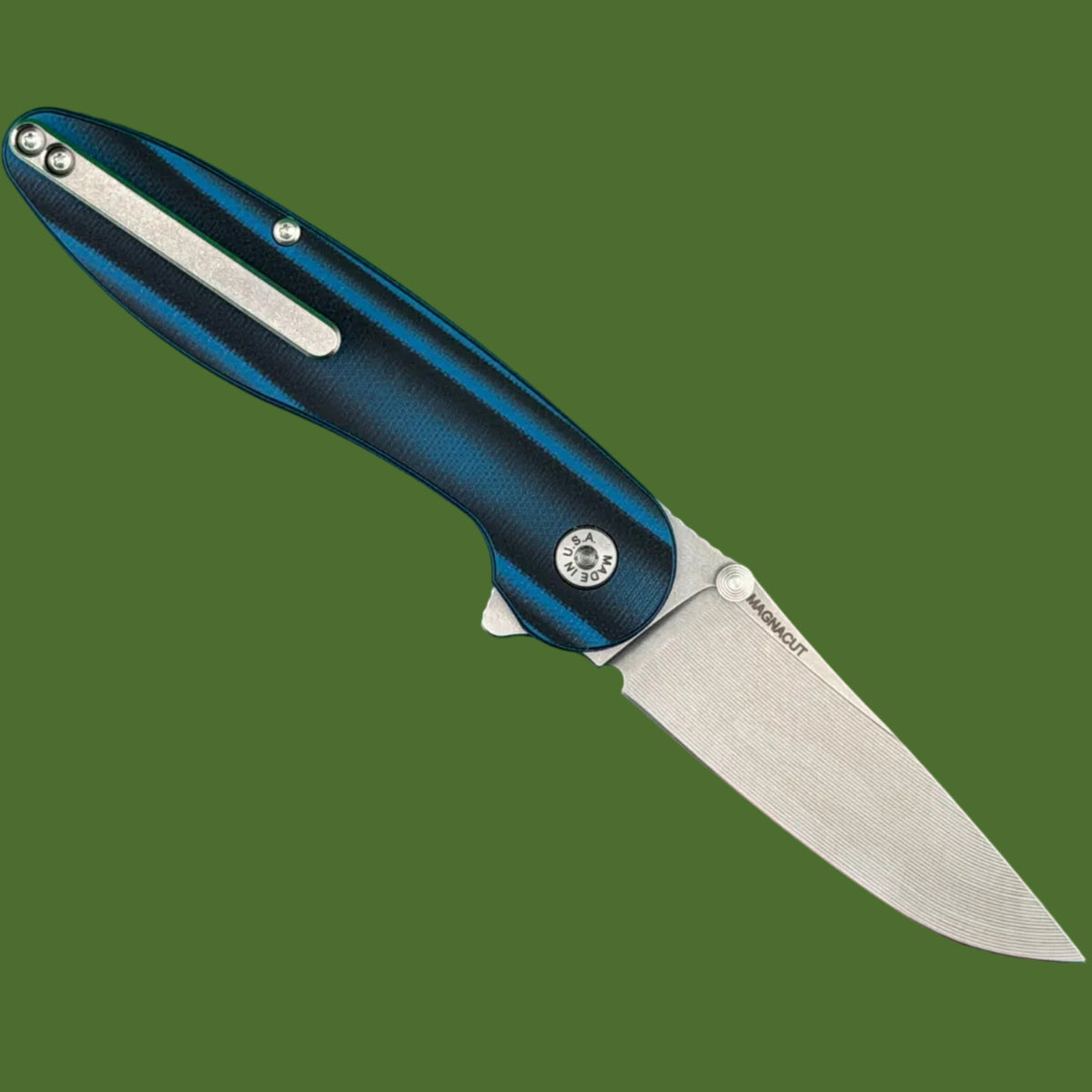 ABW Model 1 V7 Flipper+Thumb Stud Blue/Black G-10