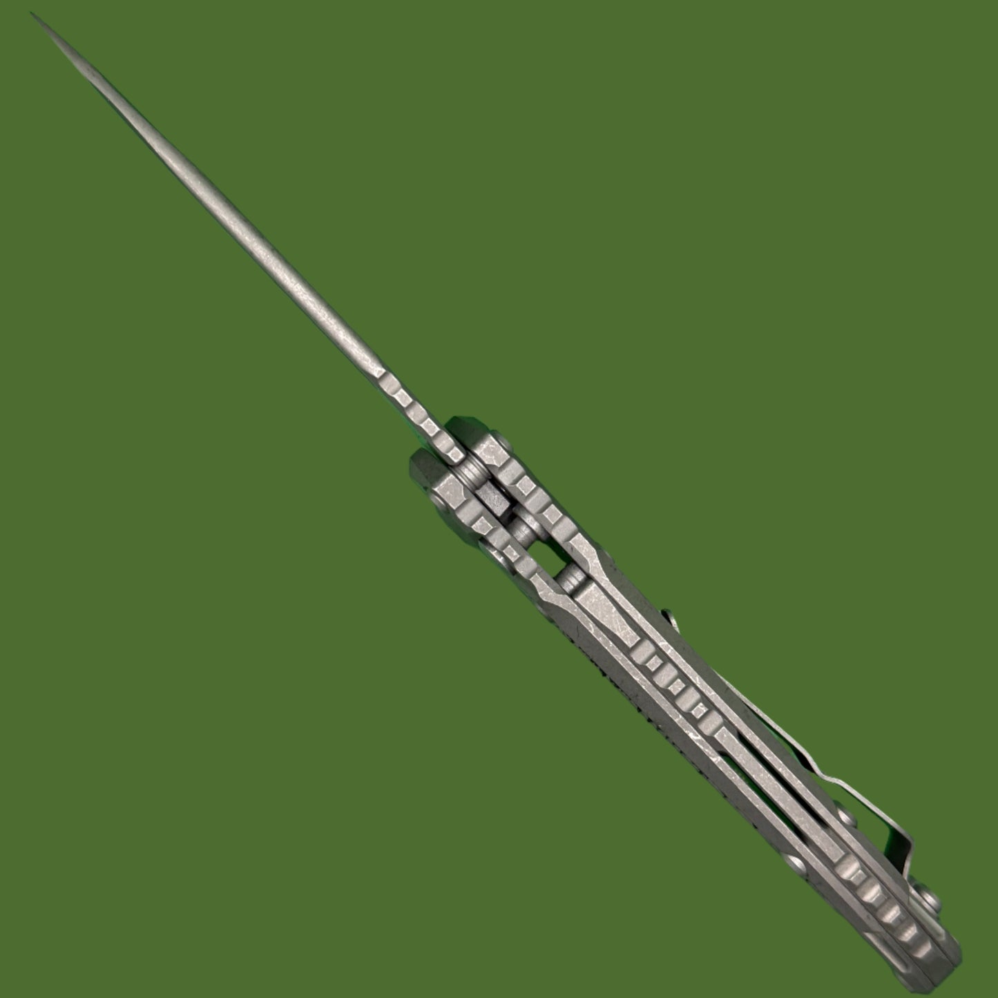 Microtech LUDT Clip Point Marfione Select Apocalyptic Finish Titanium w/ Textured Inlay