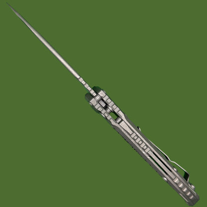 Microtech LUDT Clip Point Marfione Select Apocalyptic Finish Titanium w/ Textured Inlay