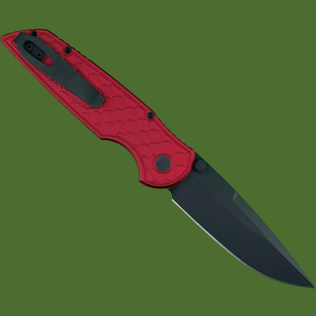 Protech TR-3 Integrity Red Reptile Texture DLC Blade INT1106-REPTILERED