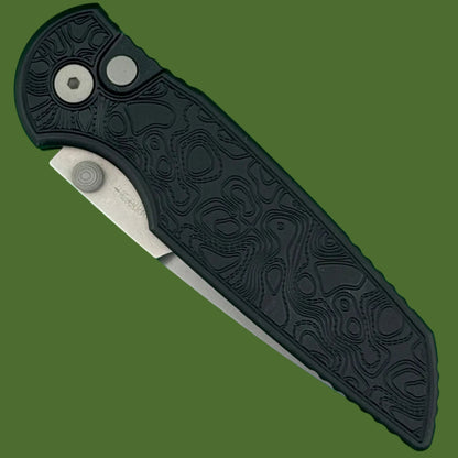 Protech TR-3 Integrity Black Topo Texture Stonewash Blade INT1105-TOPO