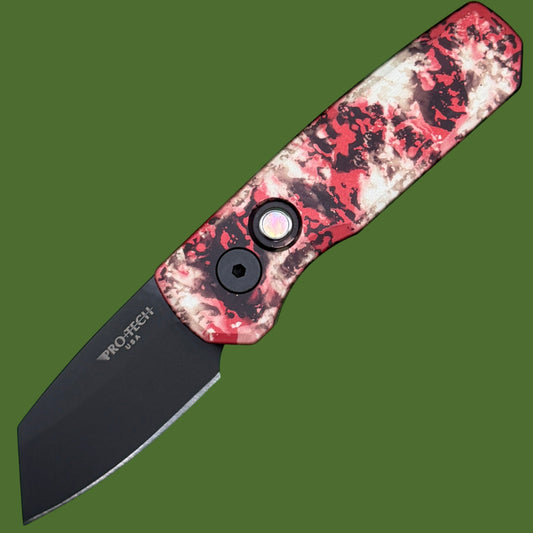 Protech Runt 5 Auto Reverse Tanto Crimson Tiger Camo R5403-CTC
