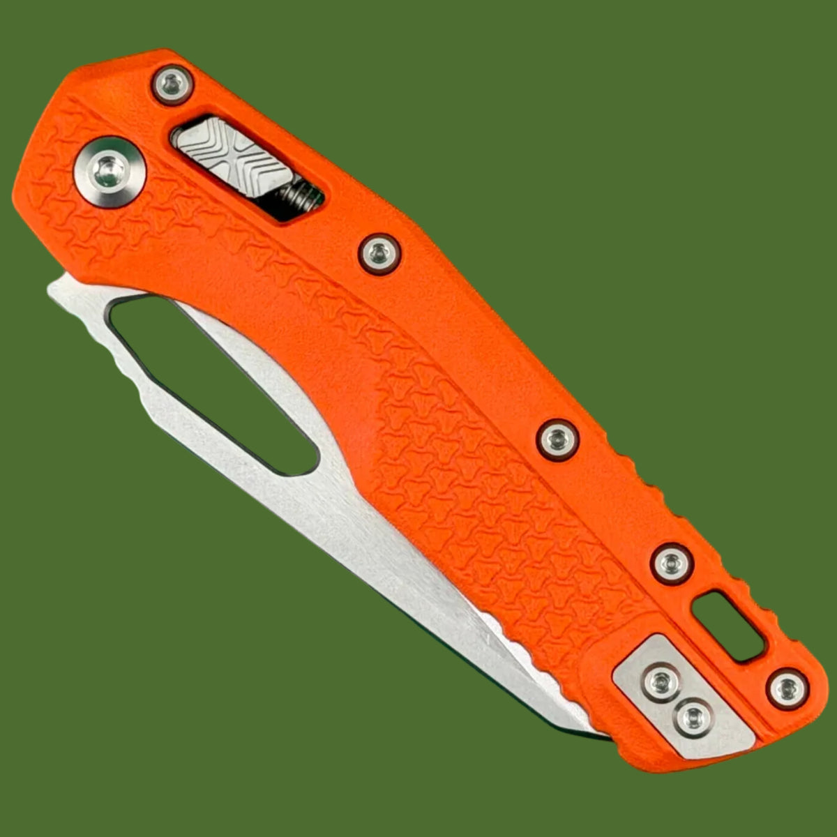 Microtech MSI S/E Tri-Grip Polymer Orange Stonewash Standard 210T-10PMOR