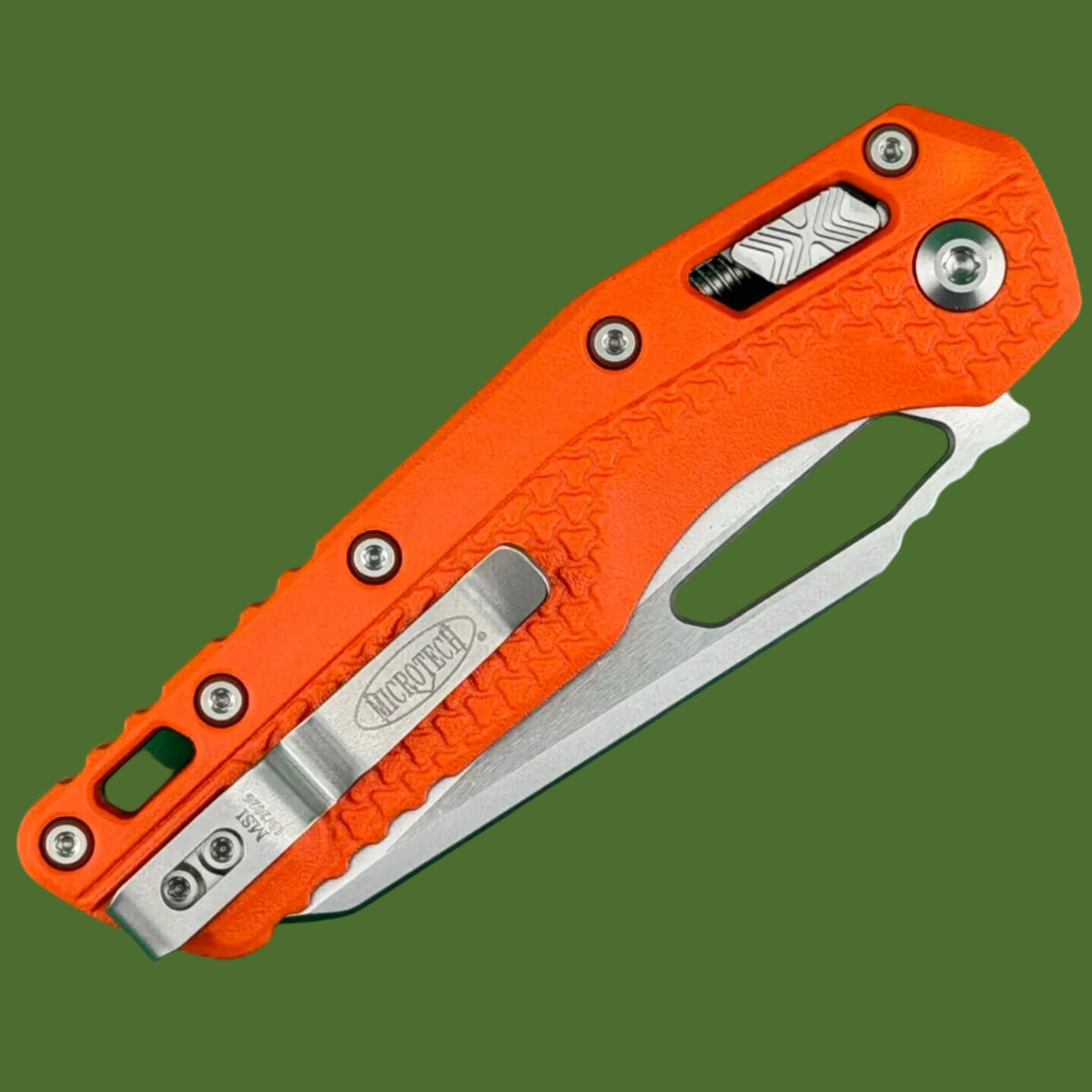 Microtech MSI S/E Tri-Grip Polymer Orange Stonewash Standard 210T-10PMOR