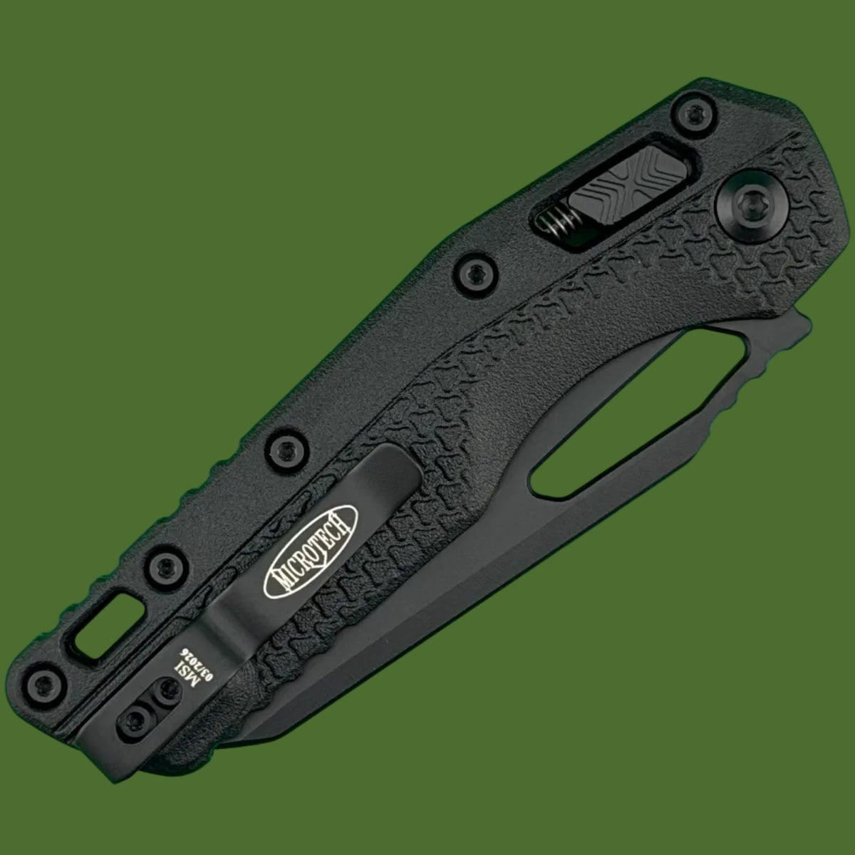 Microtech MSI S/E Tri-Grip Polymer Black Tactical Partial Serrated 210T-2TPM