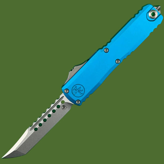 Microtech UTX-70 Gen IV Hellhound Signature Series Blue Stonewash Standard 14194-10BLS