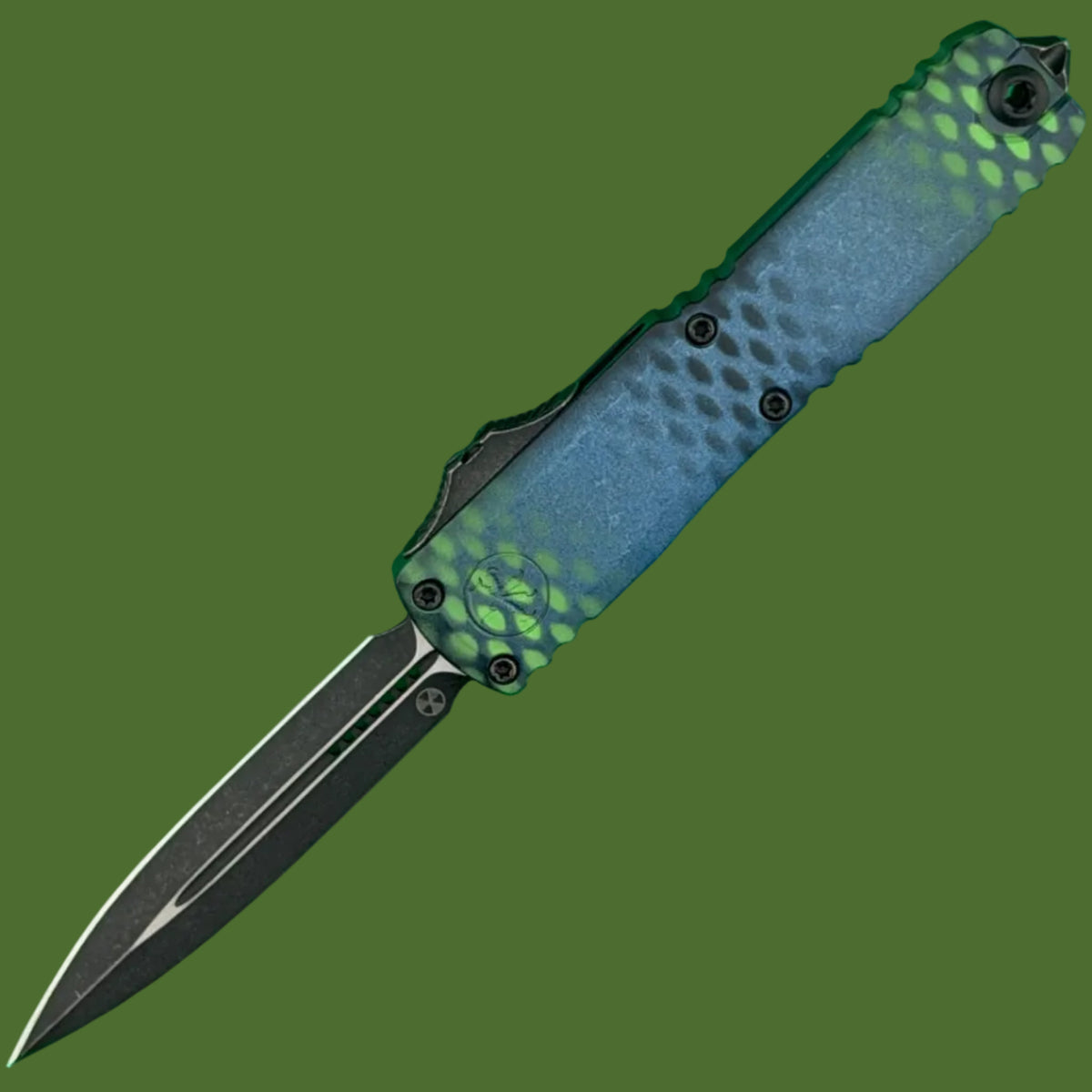 Microtech UTX-70 D/E Gen IV Signature Series Blue X-51 Standard 11474-1BLX51S