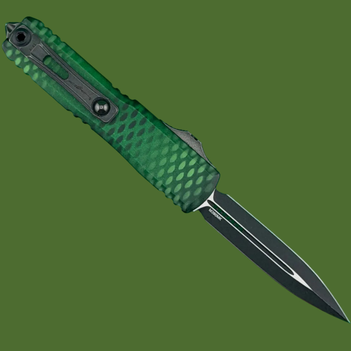 Microtech UTX-70 D/E Gen IV Signature Series Green X-51 Standard 11474-1GRX51S