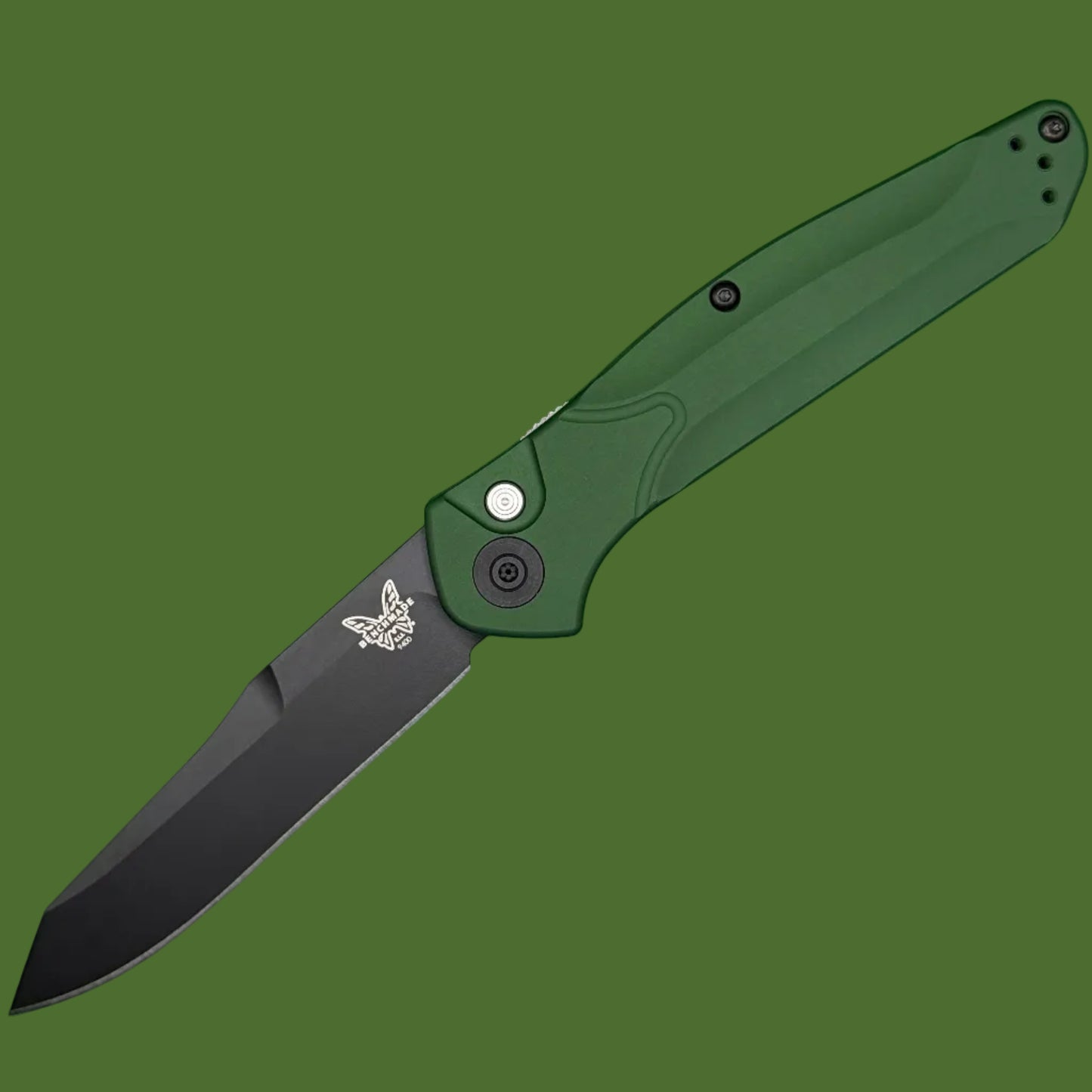 Benchmade Osborne 9400BK Auto (Green Aluminum, Black Blade)