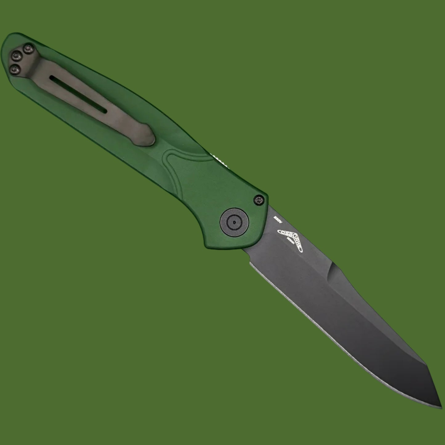 Benchmade Osborne 9400BK Auto (Green Aluminum, Black Blade)
