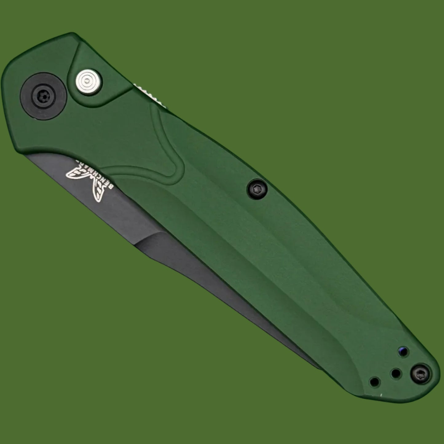 Benchmade Osborne 9400BK Auto (Green Aluminum, Black Blade)