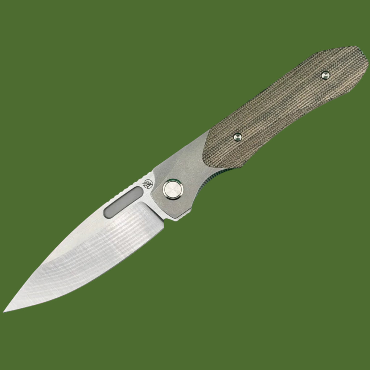 *Pre-Owned* Griffin X-Series Titanium Bolster Lock Olive Micarta Inlays