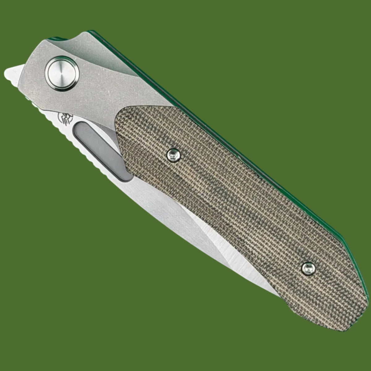 *Pre-Owned* Griffin X-Series Titanium Bolster Lock Olive Micarta Inlays