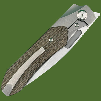 *Pre-Owned* Griffin X-Series Titanium Bolster Lock Olive Micarta Inlays
