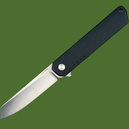 *Pre-Owned* Quiet Carry Large iQ Black Knurled Titanium Stonewash Blade