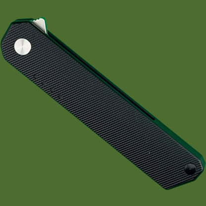 *Pre-Owned* Quiet Carry Large iQ Black Knurled Titanium Stonewash Blade