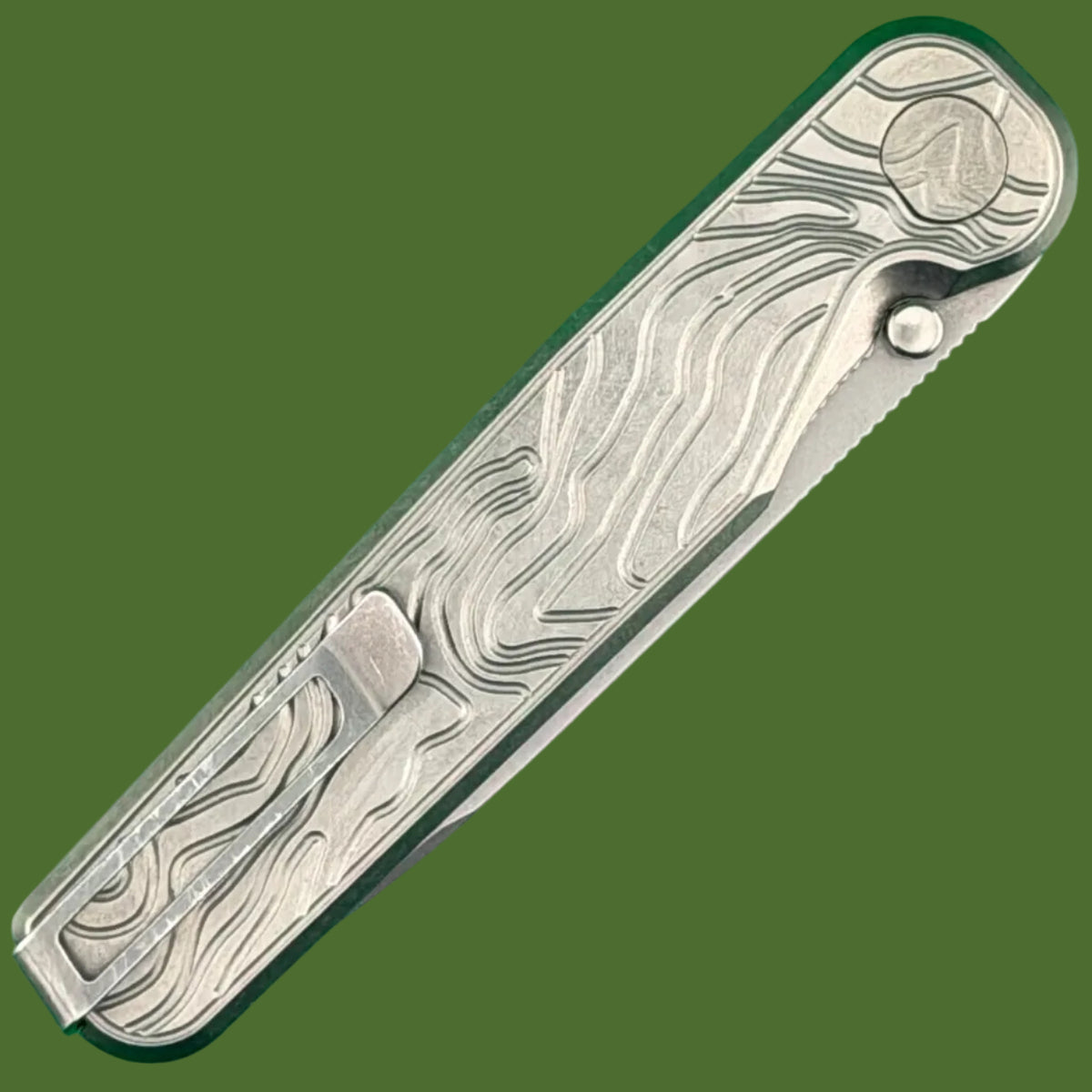 *Pre-Owned* Tactile Rockwall Linerlock Tanto Topo Pattern Titanium